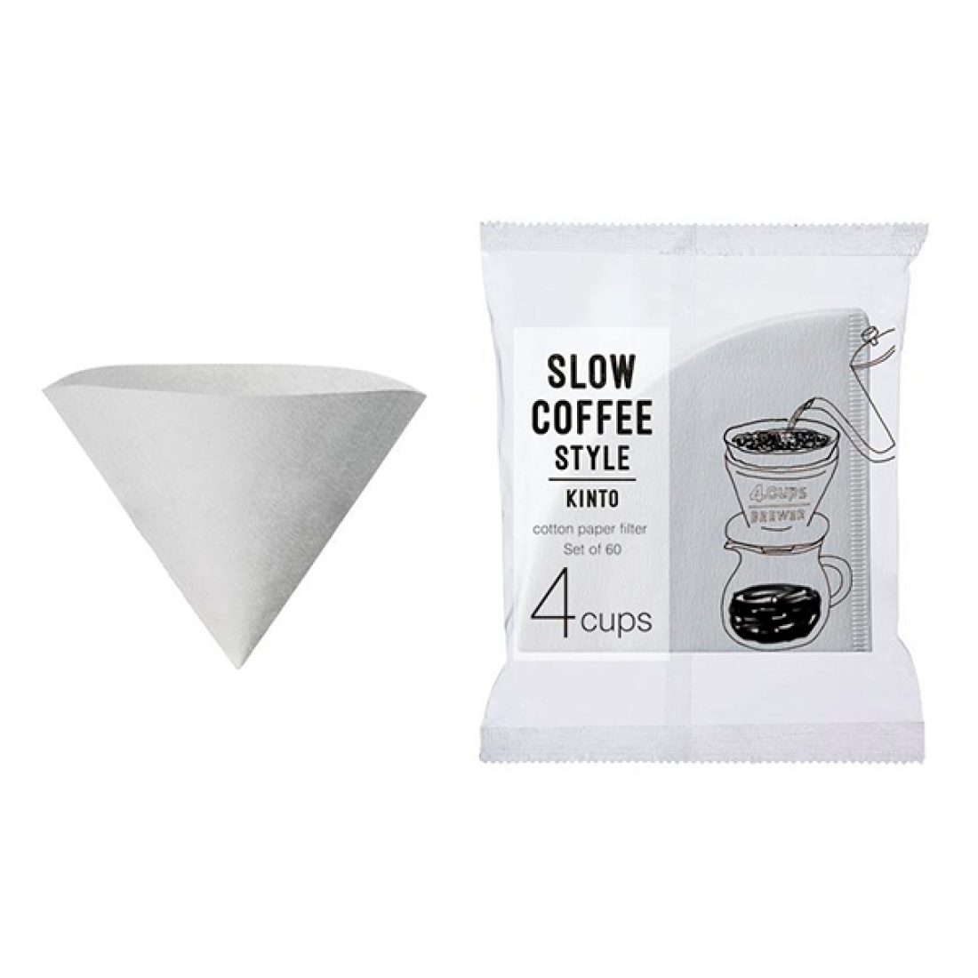 Filtros de papel blanco #4, filtro de café #4, filtros de papel cono de 8 a  12 tazas, desechables para cafetera de verter y goteo (blanco, 4 en forma