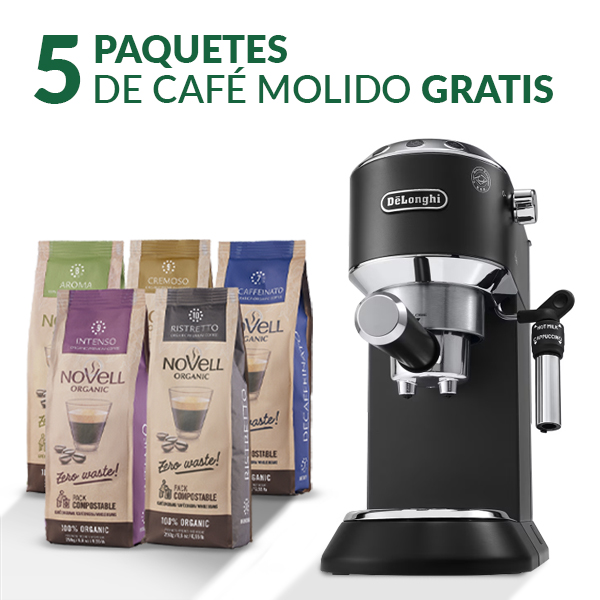 Cafetera de Espresso De'Longhi + 5 Paquetes de Café Molido de Regalo  EC685.BK
